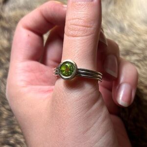 STUNNING Lorenzo 970 silver and 18k yellow gold peridot ring